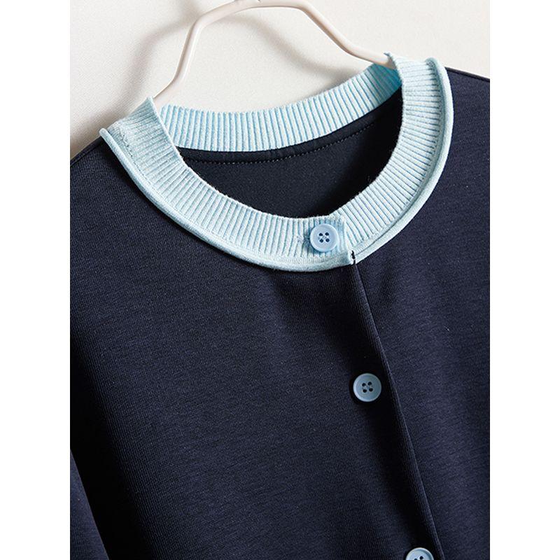 Export Daily Order! Portable All-Match ~ Girls Spring & Fall Single-Breasted Short Long Sleeves Woven Cotton Outwear 2025 New