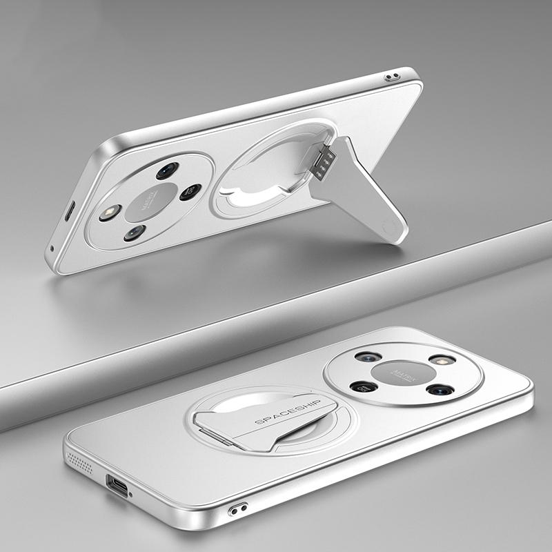 KEYSION Magnetic Phone Case for HONOR X9d 5G X9c Smart Metal Paint Upright Kickstand Shockproof Cover for Honor Magic 8 7 Lite 5G