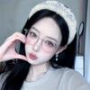 New Inset Core Retro Oval Frame Glasses, Korean Style Unisex, Versatile Fashion Casual Computer Blue Light Blocking Eyeglasses