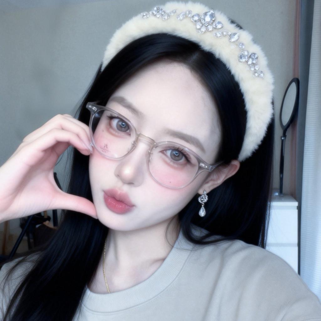 New Inset Core Retro Oval Frame Glasses, Korean Style Unisex, Versatile Fashion Casual Computer Blue Light Blocking Eyeglasses