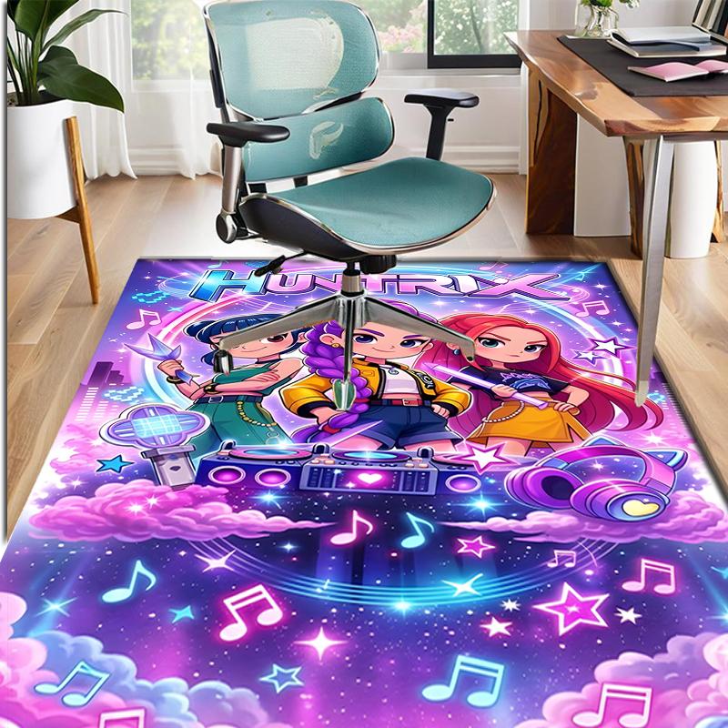 KPop Demon Hunters Pattern Rug, Indoor/Outdoor Mat, for Picnic, Gameroom, Bedroom, Office, Living Room, Home Decor Carpet, Birthday Gift