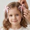 Cute Pearl Tassel Hairpins Sweet Princess Hair Accessories Ribbon Flower Barrettes  for Girls Kids