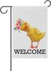 Welcome Little Duck Oral Wreath Garden Ag Vertical Polyester Double-Sided Printed Home Outdoor Yard Holiday Decor-12 X 1 ZZU