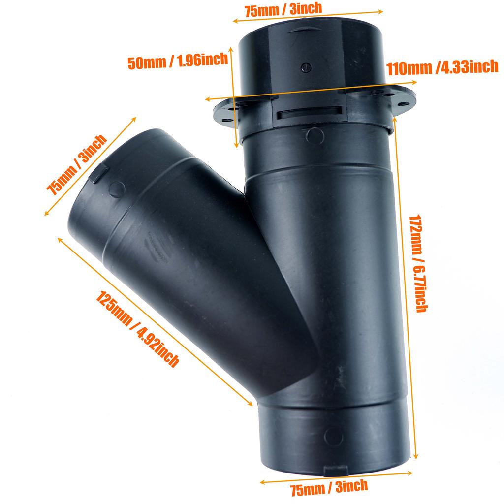 60mm 75mm Válvula Flap Ajustável Aquecedor de Ar a Diesel Duto de Ventilação Divisor de Saída Tubo de Escape Conector Junção Para Carro