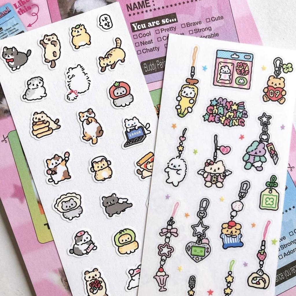 Korean Cute Graffiti Rabbit Stickers - Hand-Drawn Cartoon for DIY Journals