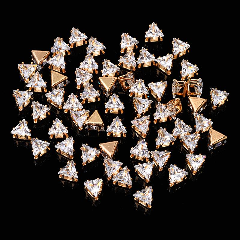 Flatback Zircon Rhinestones Cubic Zirconia teardrop base Claws Sew On  clear  Zircon For Rings Earrings DIY Clothing Accessorie