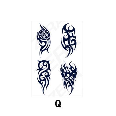 Plně vodotělná, přírodní a dlouhotrvající semipermanentní nálepka Zera Real Tattoo, Q, 1 kus