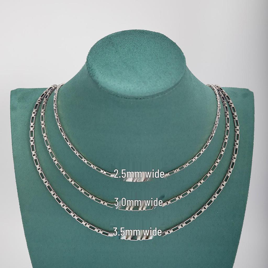 Light Luxury Stainless Steel Square Box Chain Necklace: Versatile, Simple, Fashionable