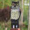 Owl Decoy with Rotating Head Natural Enemy Bird Deterrent Owl Figurine Garden Protector Scarecrow Owl for Gardens Terraces Balconies