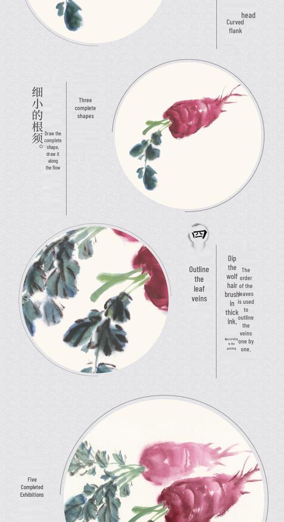 Children's Beginner Chinese Painting: Basics of Fruits & Vegetables - Practical Copying Textbook