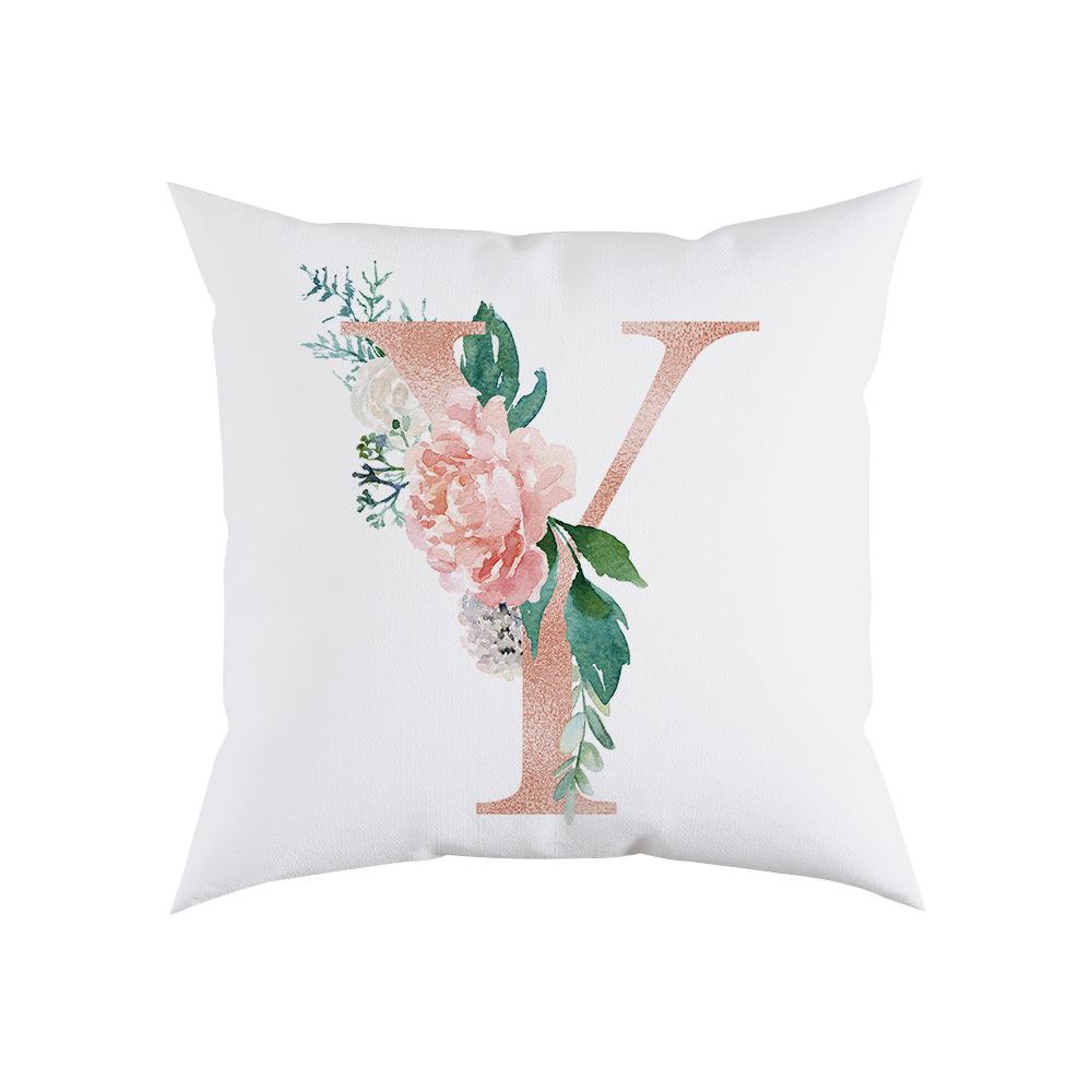 Pillow Sofa Cushion Home Office Cushion Letter Flower Pillow Bedside Backrest Car Pillow Cover