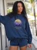 European Style Trendy Women's Sweatshirt: Mid-High Neck, Casual Loose Fit, Hot Stamping, Autumn Collection