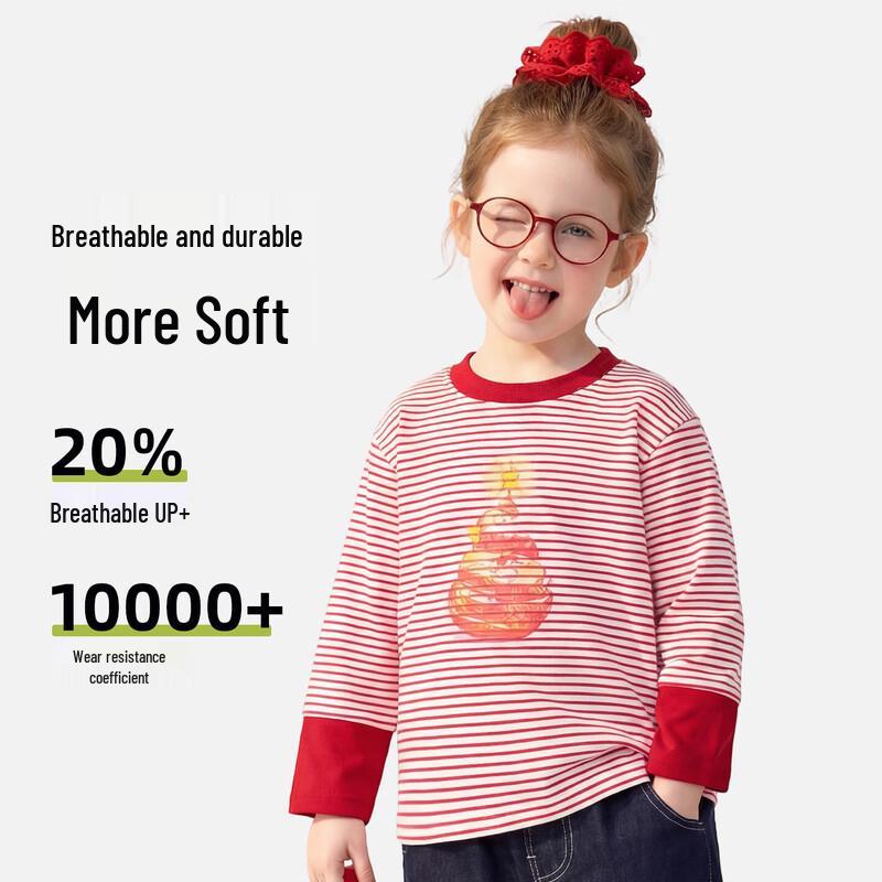 KuWaMi Kids' Unisex Striped Long-Sleeve Cotton Top