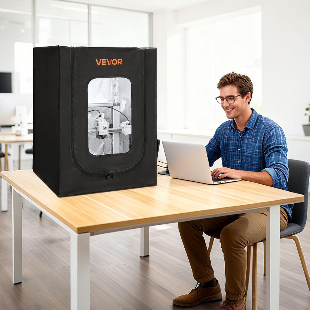 3D Printer Enclosure, Dustproof Waterproof Oxford Cloth 3D Printer Tent, Constant Temperature Protective Case with LED Lighting, Compatible with