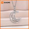 Huitan Heart/Moon/Circle/Bee Women Pendant Necklace Inlaid Shiny CZ Fresh Style Party Daily Versatile Accessories Chic Jewelry