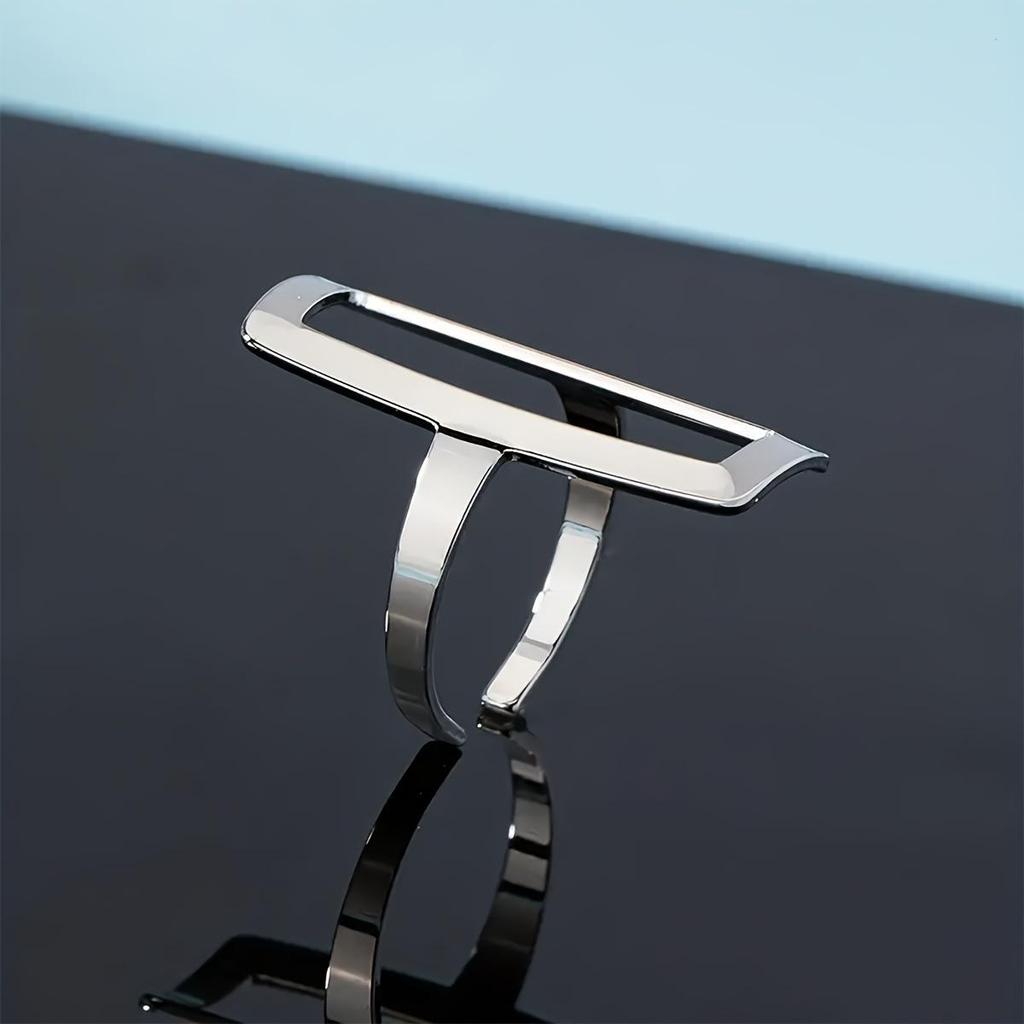 Unisex Goldfarbener Quadratischer Ausschnitt Verstellbarer Ring - Schlichte Geometrische Fingerdekoration