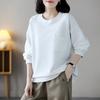 Sweatshirt für Damen Baumwolle Locker Oversized Verdickt Bequem Rundhals Lässiges Pullover-Top Sweatshirt