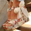 Summer Women'S Elegant Retro Floral Wedge Sandals