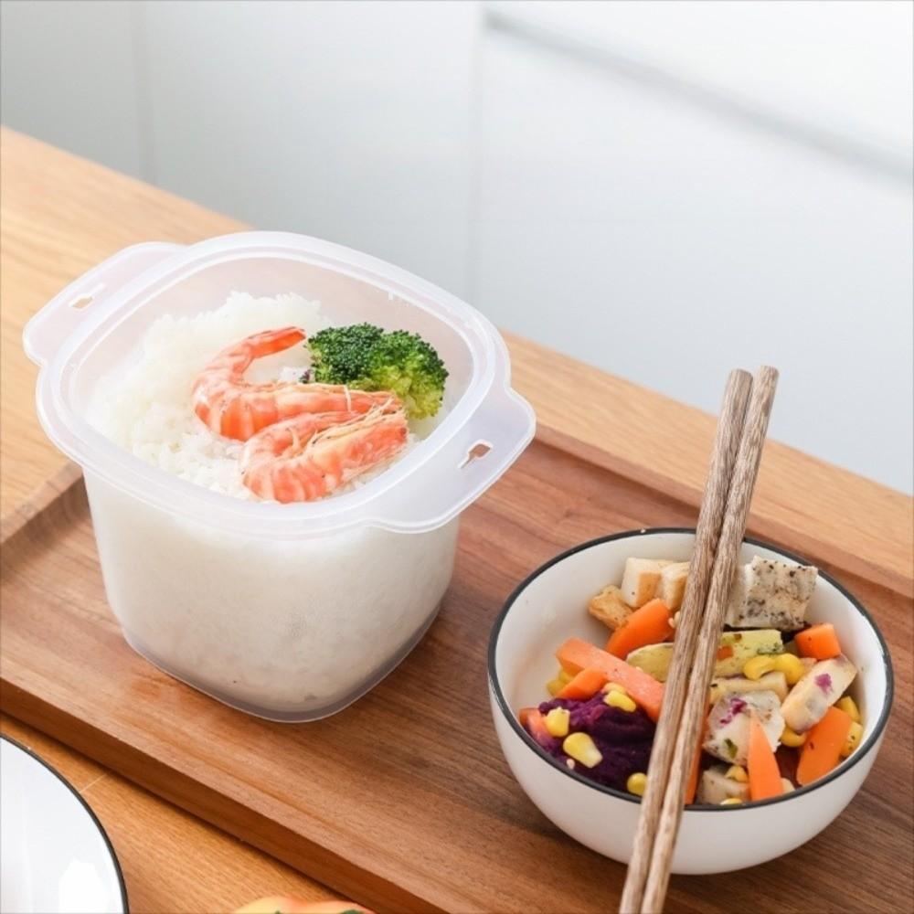 900ml Mikrovågsugn Riskokare Livsmedelskvalitet med Sil Bento Matlåda Kök Ångkokningsredskap Multifunktionell Ångkokare
