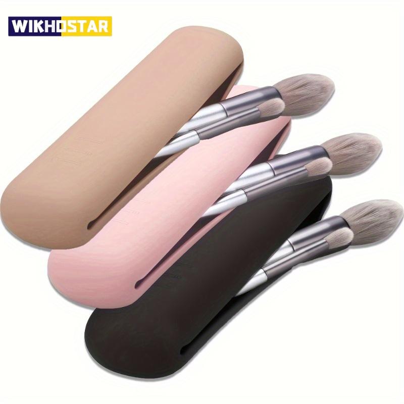 Travel Makeup Brush Holder,Silicon Trendy And Portable Cosmetic Face Brushes Holder,Soft And Sleek Makeup Tools Organizer