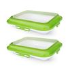 2Pcs Food Preservation Trays Reusable Food Storage Container with Lid Vacuum Sealed Stackable Tray for Picnic Travel