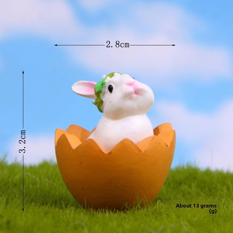 Adorable Resin Cartoon Bunny Cat Hamster Miniature Landscape For Indoor Garden And Terrarium Yellow