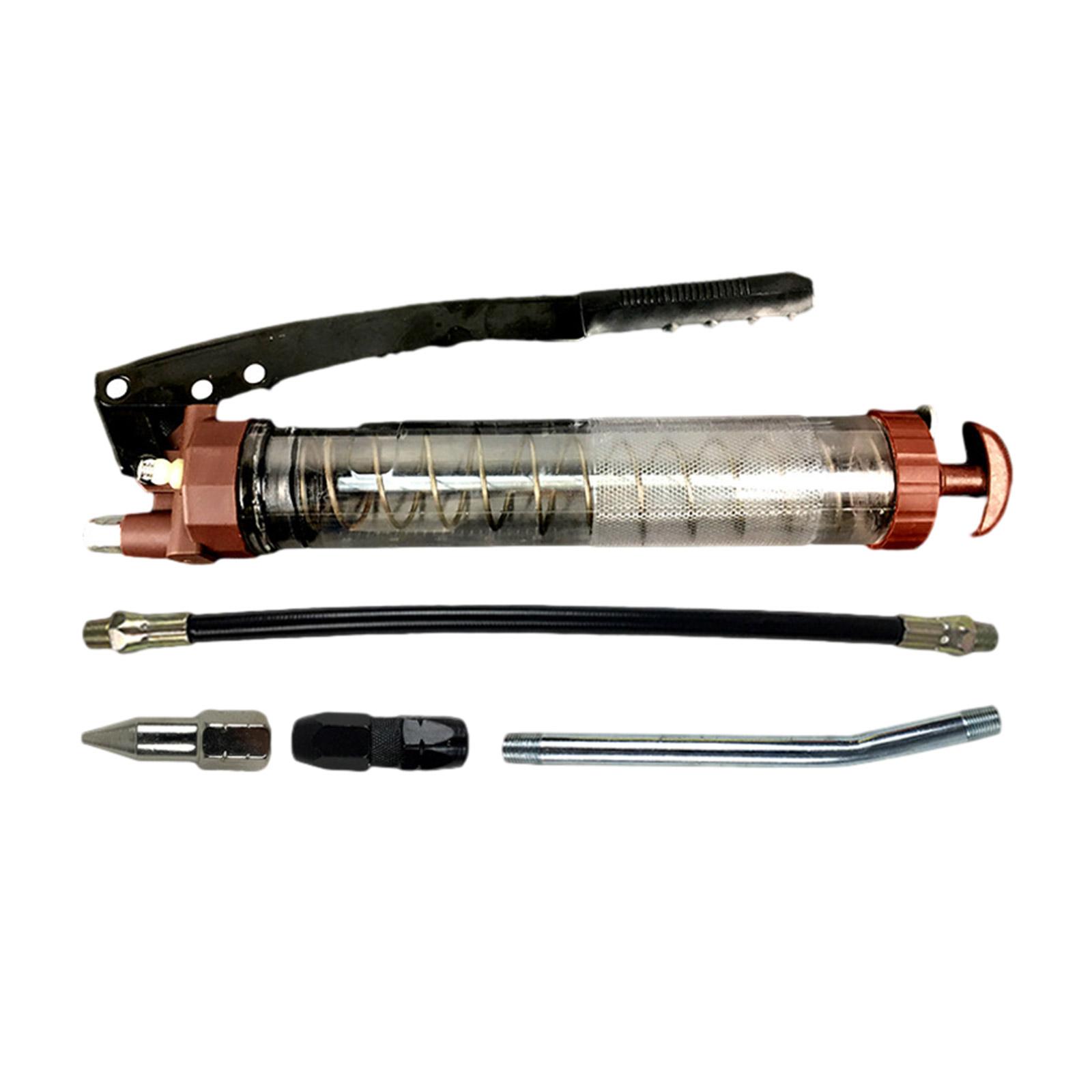 

Ручные смазочные пистолеты 600cc, прозрачная прочная рукоятка, высокое давление, 10000PSI, смазочные пистолеты, инструмент со шлангом с ручным рычагом B