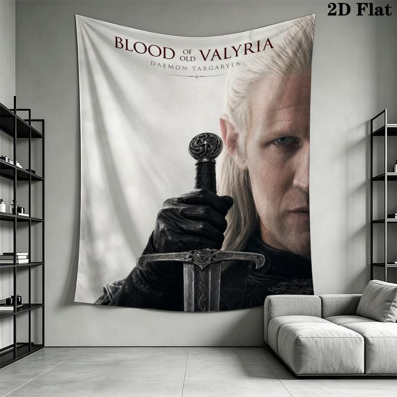 Tapiz de Pared de Daemon Targaryen Colgante de Pared Estético Manta de Tela Impresa Tapices Decorativos para Dormitorio Sala de Estar Decoración del Hogar