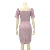 GRAXIA Cabaret Midi Balloon Lilac Size for Hostess and Lounges Dress, Dress, Off-the-Shoulder, High-Waisted, Sleeves, Slimming, Knee-Length, Purple,