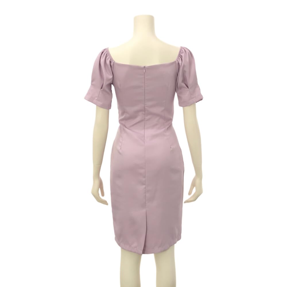 GRAXIA Cabaret Midi Balloon Lilac Size for Hostess and Lounges Dress, Dress, Off-the-Shoulder, High-Waisted, Sleeves, Slimming, Knee-Length, Purple,