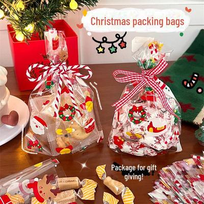 Sacchetto regalo trasparente di caramelle di mele per la vigilia di Natale per coppie