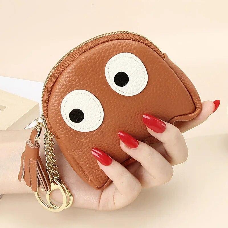 Cartoon Cute Coin Purse Leather Coin Purse Mini Niche Design Korea Ins Soft First Leather Coin Purse Girls Nice Gift