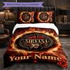 Set de așternut Nirvana cu Nume Personalizat, 1 Față de Plapumă & 2 Fețe de Pernă, Cadou Personalizat pentru Dormitor