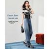 IEF 2025 Autumn Korean Fashion Wide-Leg Denim Pants