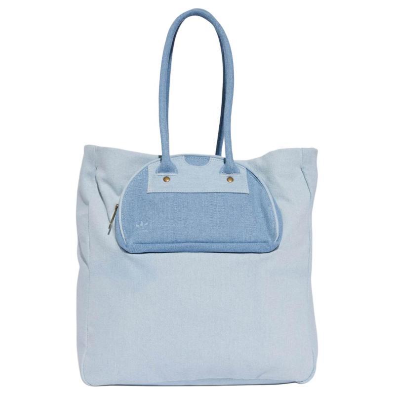 Adidas Originals SHOPPER KSENIA SCHNIDER Collaboration Cotton Totes Shopping Bags Handbags Regular Unisex Denim Blue Adidas IX7454