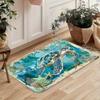 2Pcs Anti Fatigue Kitchen Rugs, OneHouse Sea Turtle Print Waterproof Non-Slip Thick Cushioned Kitchen Mat Heavy Duty Comfort Standing Mat for Kitchen
