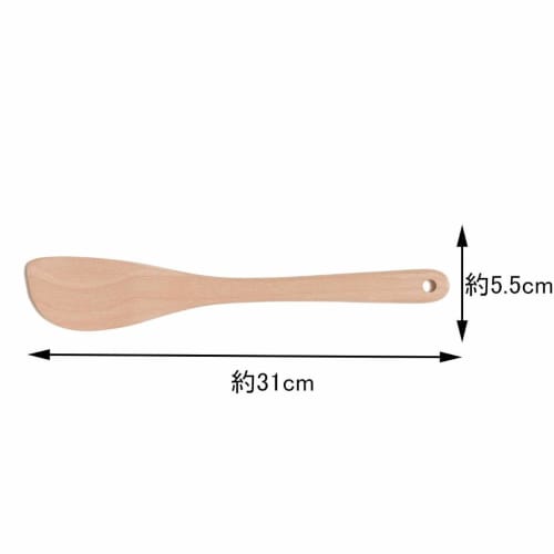 Swanson Shoji Small Cooking Spatula 5903 Beech, Taiwan BHL2401, Natural, Length 31 x Width 5.5 x Height 0.8cm