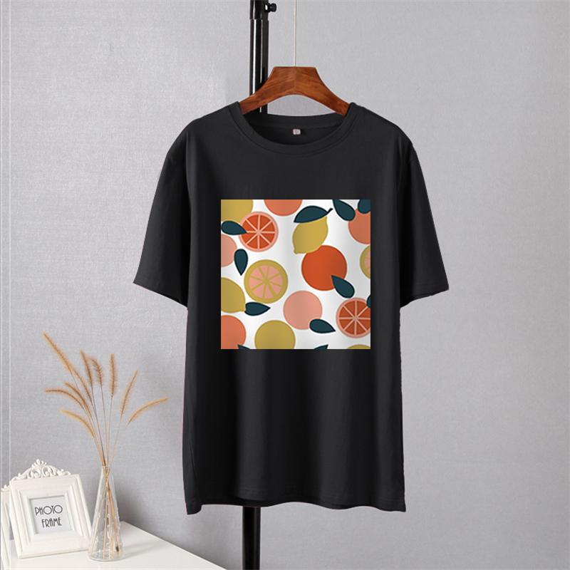 Shellsuning Casaul Kawaii Fruit Printed T Shirt Women Loose O Neck Short Sleeve Base Tees Female Simple Cotton Trendy White Tops