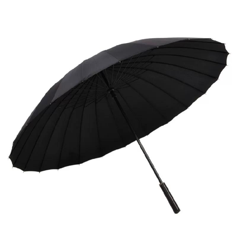 Ombrello Automatico Rinforzato Antitempesta Extra Large, 24 Stecche, Manico Lungo Dritto per Uomo, Ombrello Grande con Manico Dritto Doppio Spessore