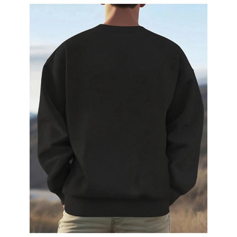 Christmas Tree Black Sweatshirt Cotton Material Festive Vehicle Design Holiday Season Sweatshirt Plus Size