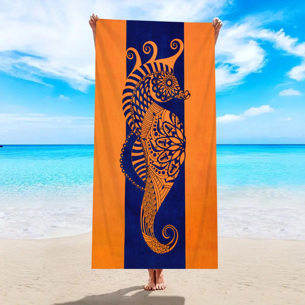 1pc Large Sized Ultra-fine Fiber Beach Towel, Quick Drying and Absorbent Multifunctional Swimming Towel, Quick Drying Beach Towe