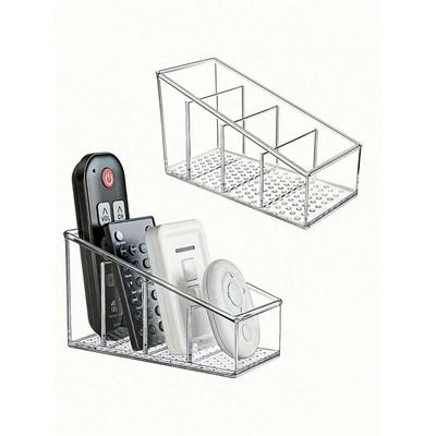 1 Stück Transparenter Fernbedienungshalter - Schreibtisch-TV-Fernbedienungs-Organizer-Ständer Mit Anti-Rutsch-Boden, Universelle Fernbedienungs-Aufbewahrungsbox