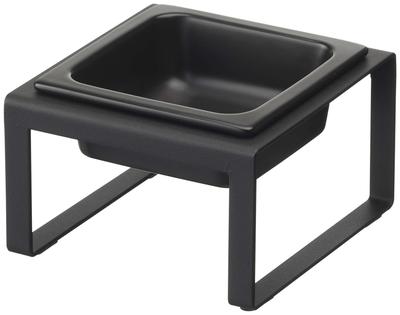 Yamazaki Pet Food Bowl Stand Tall Black Approx. W15 X D15.5 X H10cm Tower (Food and Water Bowl) 5817
