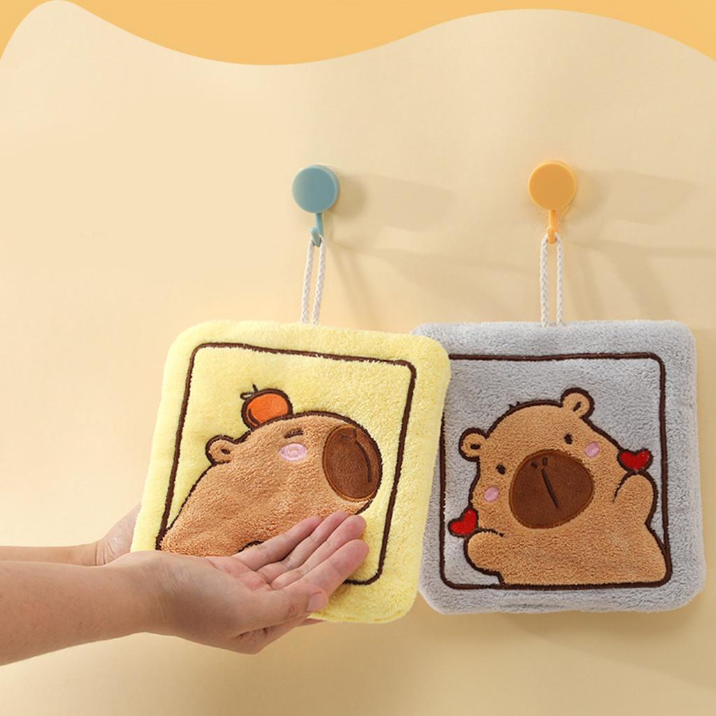 Capybara Kids Hand Towels Soft Microfiber Quick Drying Absorbent Washcloths for Kitchen and Bathroom