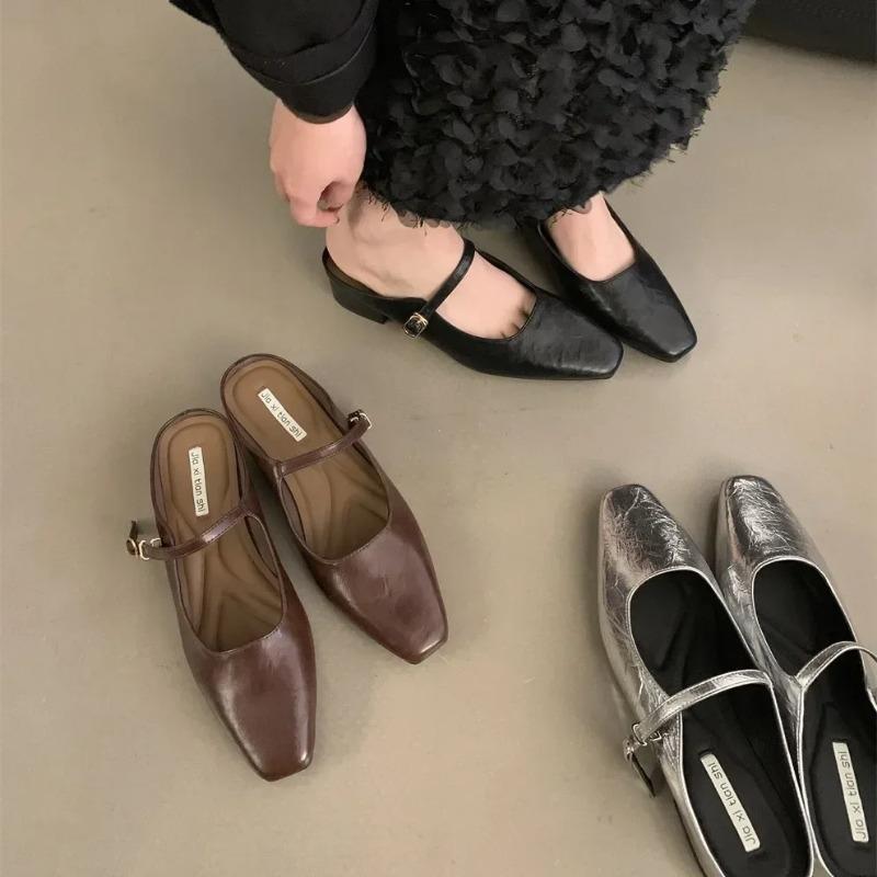 Women Flat Sandals Beach Mules Flat Slippers Shallow Purple Slides  Summer Casual Slippers Comfortable Design Pleated Shoes