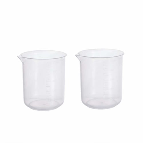 

Othmro 500ml (2-Pack) Handleless PP Measuring Cups/Beakers for Lab Use, Transparent White, Slim, Heat-Resistant, Easy-to-Read, No Cover