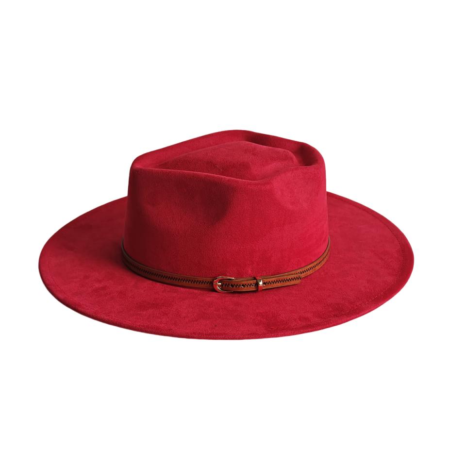 Red Arrow Top Vegan Suede Fedora Hat For Women Men Suitable For Pyrography Painting Gifts Party Etc  Sombrero Hombre