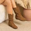 2026 Women's Height-Increasing Suede Snow Boots, Autumn/Winter Style, Large Size