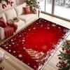 Pine Branch Bauble Star Christmas Doormat Red Winter Sparkle Print Indoor Floor Rug Merry Xmas Holiday Area Carpet