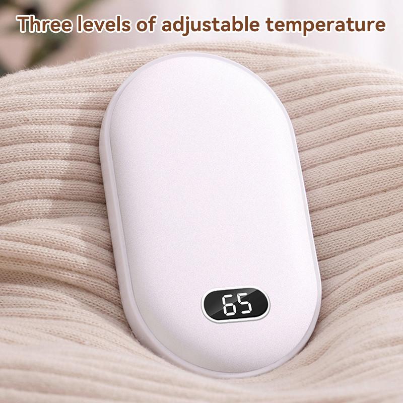 10000mAh Portable 2 In 1 Hand Warmer Power Bank Winter Double Sided Fast Heating Digital Display Warm Hands Treasure